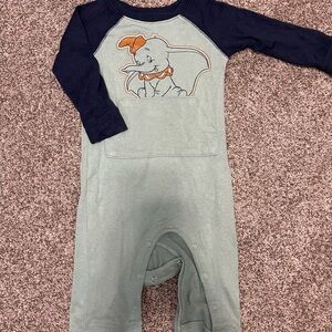 Disney Dumbo Green and Navy Baby Romper